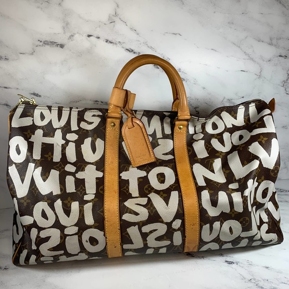 Louis Vuitton Handbags - ❌❌ LOUIS VUITTON Graffiti Keepall 50 Silver vintage Monogram travel bag Sprouse